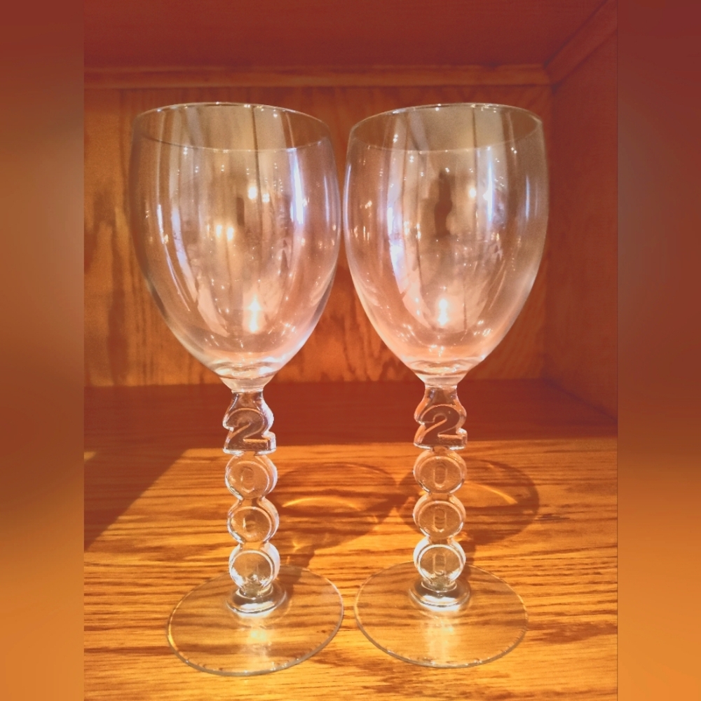 Vintage Rare find millennial wine / champagne glasses